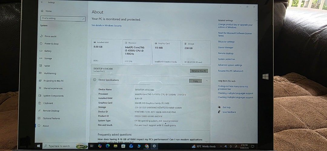 Microsoft Surface Pro 3 - 256GB SSD412352619374848002