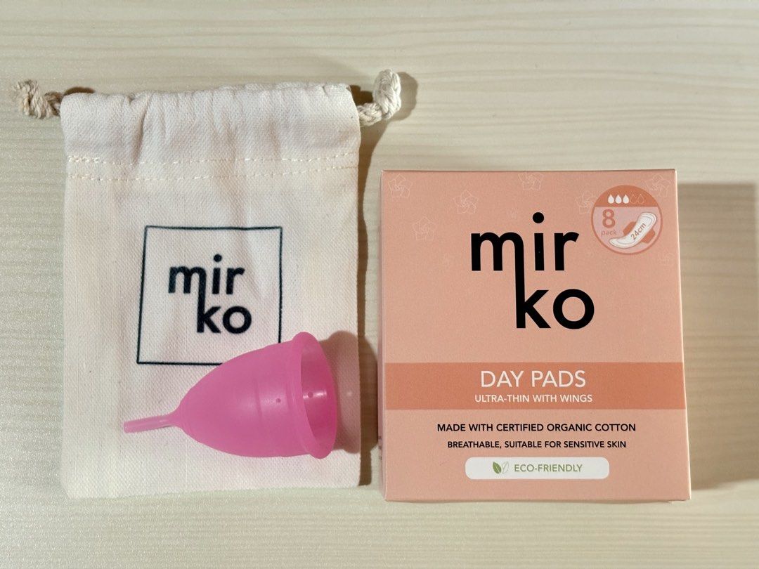 Mirko Menstrual Cup and Day Pads (Category: Sanitary Hygiene) located in Paranaque City. Submitted by chwistine90 (Listing ID 1428853470, Image 1). Description: Mirko Menstrual Cup and Day Pads FDA-certified, medical grade silicone menstrual cup. Size: small Freebie: ultra-thin day pads RFS: new, unused; decluttering Payment via bank transfer, Maya or GCash Shipping c/o buyer.
