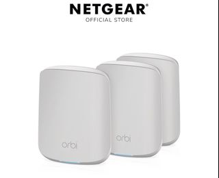 Netgear Orbi RBK853 AX6000 WiFi 6 Mesh System (3-Pack: 1 Router + 2 ...