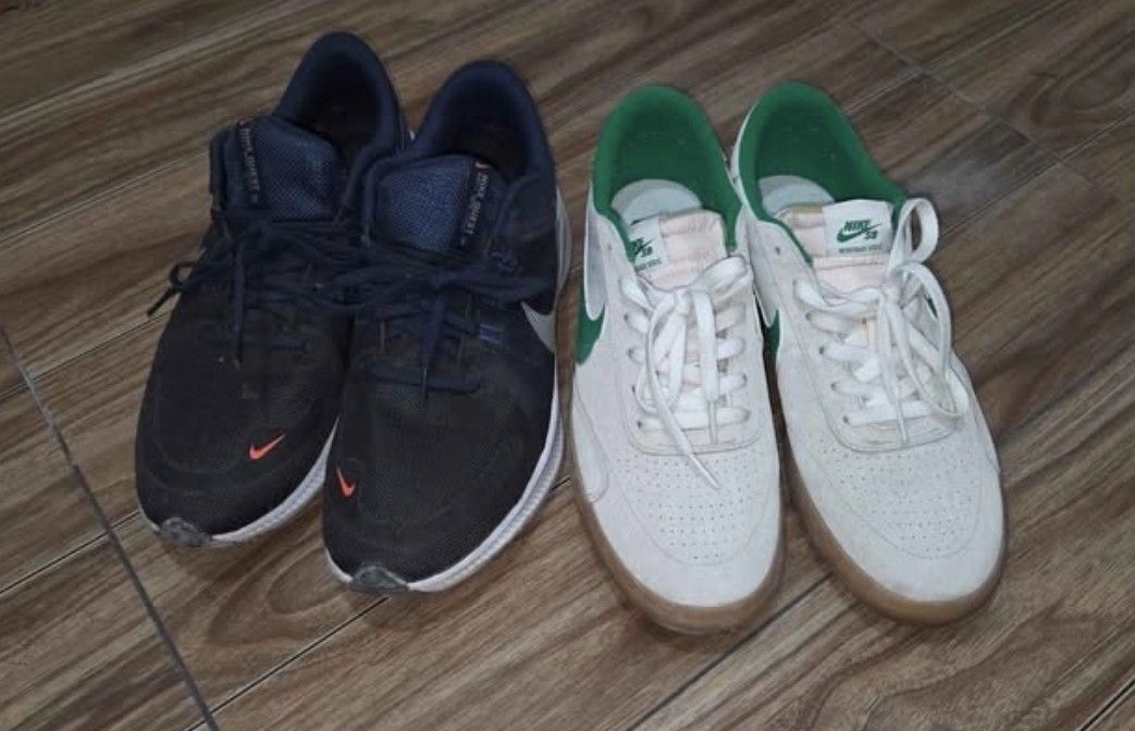 Nike Quest Running and Nike SB Vulc (Category: Sneakers) located in Rizal. Submitted by caloyolo (Listing ID 1428914419, Image 1). Description: nike shoes bundle.