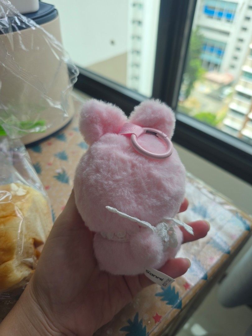 Pink Bunny Keychain (Category: Other Accessories) located in Singapore. Submitted by scwonderland (Listing ID 1428828362, Image 2). Description: Adorable pink bunny keychain. Features a cute doll face and fluffy texture. Comes with a metal ring for easy attachment. Perfect for adding a touch of cuteness to your bag or keys. Never used..