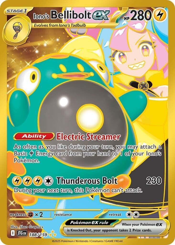 Pokémon Iono's Bellibolt ex 188/159 Journey Together Hyper Rare Holo ...