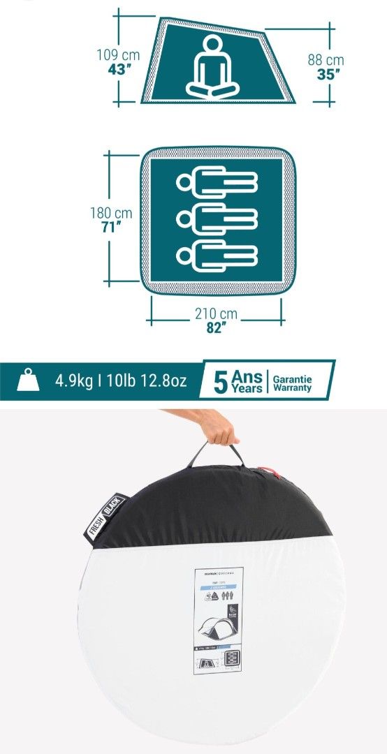 Quechua 2 seconds tent (Category: Outdoor Furniture) located in Rodriguez. Submitted by ejprelovedthings (Listing ID 1428834149, Image 3). Description: .