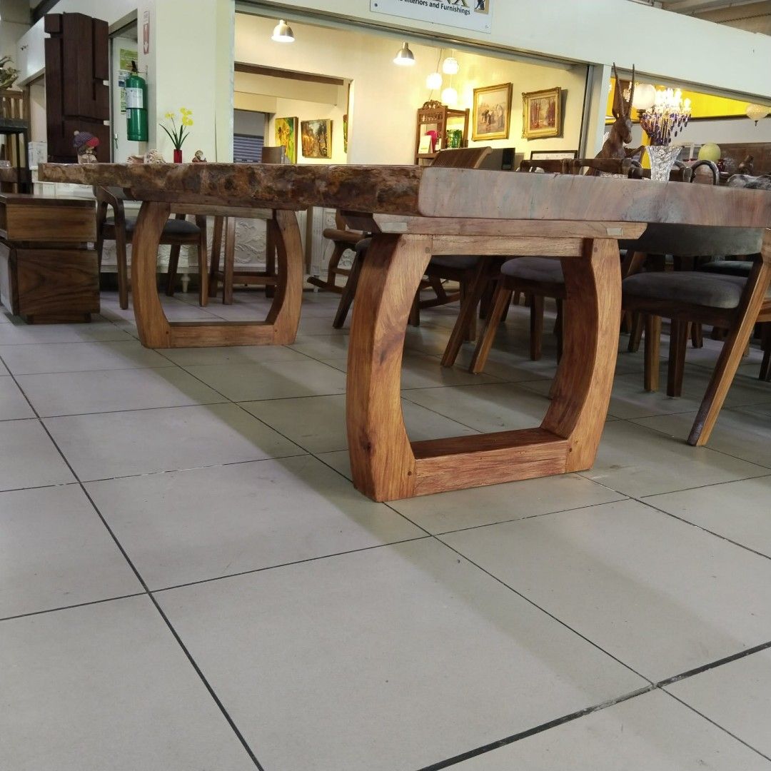 Solid Wood Dining Table with Live Edge (Category: Tables & Sets) located in Quezon City. Submitted by jhanjhan23 (Listing ID 1428920241, Image 2). Description: Dining Table for sale Narra wood 3x52-48-44x10ft Good for 10-12 seaters Taguig city location Dm me.