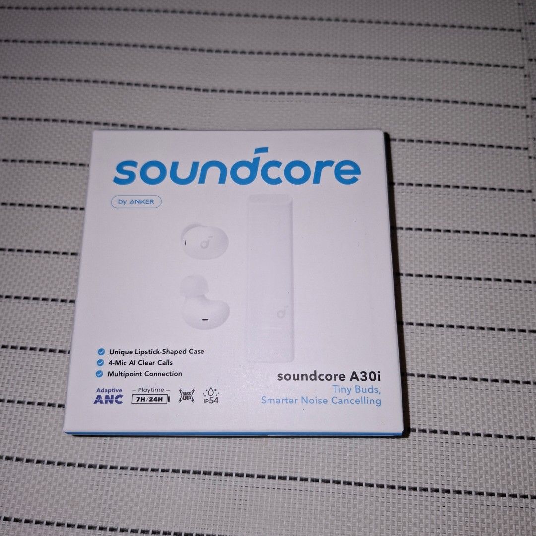 Soundcore A30i True Wireless Earbuds (Category: Earphones) located in Pasig City. Submitted by thethinkers (Listing ID 1428921438, Image 3). Description: This is available as long as this is posted/visible listing. You may message me with the answer to the following questions once you are fully decided to purchase, should you need further thinking and canvassing you may just save the listing for future reference. 1. Will you be personally picking