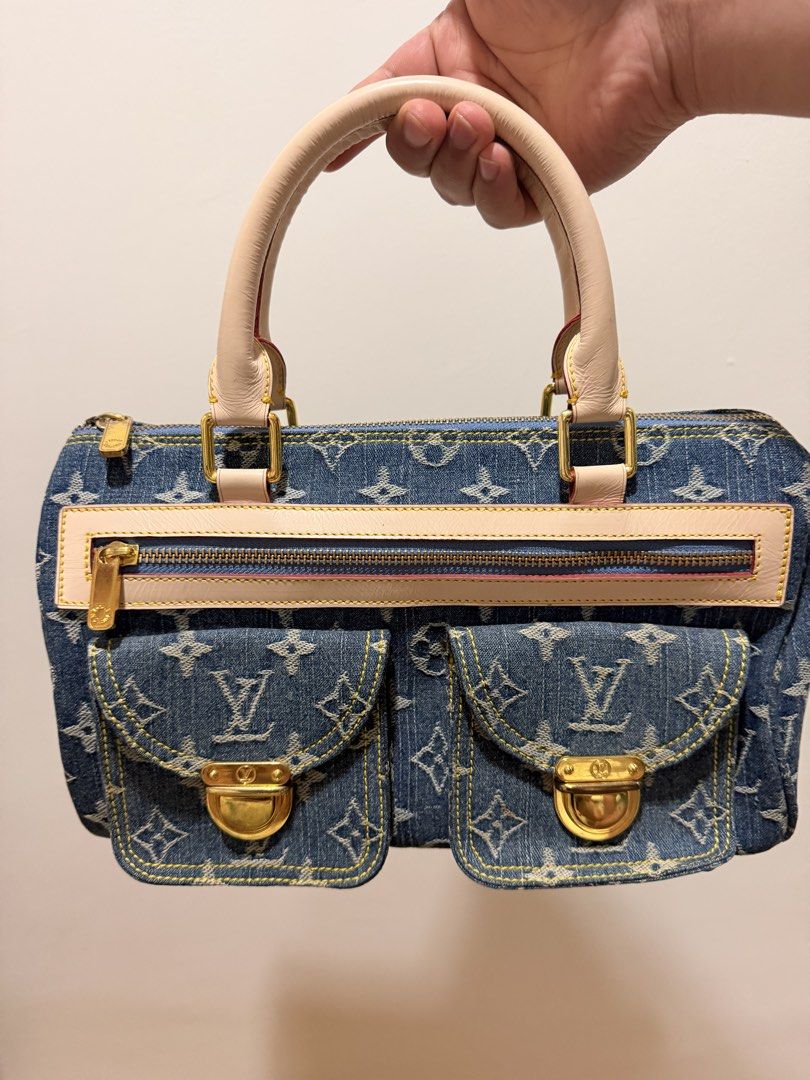 Vintage Louis Vuitton Denim Bag (Category: Luxury Bags & Wallets) located in Taguig. Submitted by luxeria_ (Listing ID 1428895246, Image 1). Description: -Vintage Louis Vuitton Neo Speedy in blue Monogram Denim canvas -With LV zipper -Serial -Very good condition - as is where is - self aythentication.