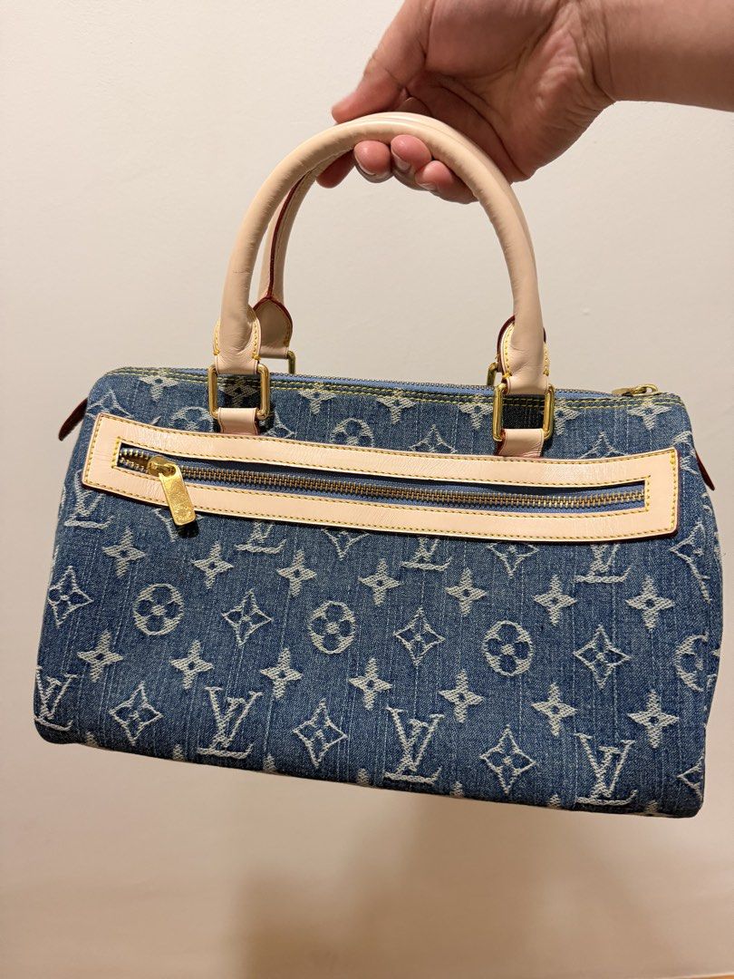 Vintage Louis Vuitton Denim Bag (Category: Luxury Bags & Wallets) located in Taguig. Submitted by luxeria_ (Listing ID 1428895246, Image 2). Description: -Vintage Louis Vuitton Neo Speedy in blue Monogram Denim canvas -With LV zipper -Serial -Very good condition - as is where is - self aythentication.
