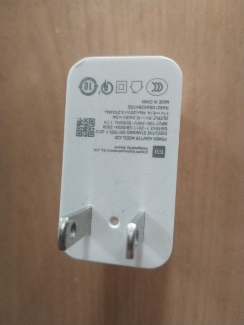 Xiaomi 67W charger (Only Head)) (Category: Chargers & Cables) located in Mandaluyong City. Submitted by eyji569 (Listing ID 1428825818, Image 3). Description: - Xiaomi 67W Charger Head - Designed by Xiaomi - Fast charging capability - Head only (cable not included).