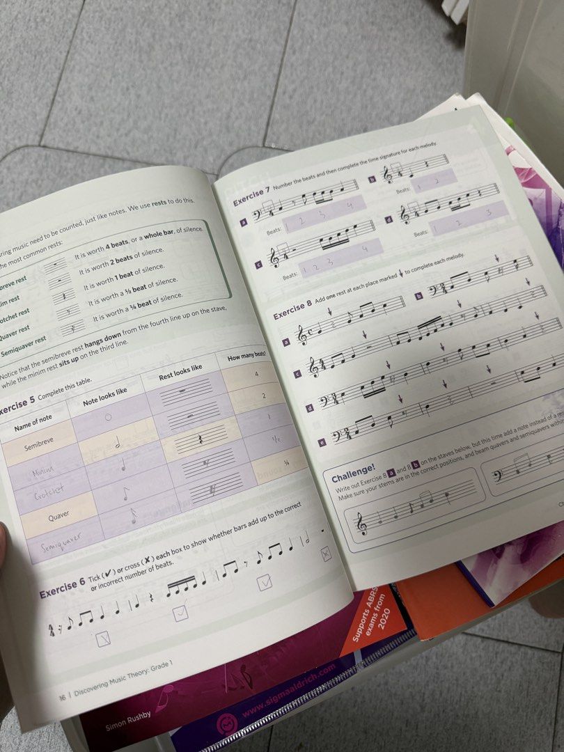 ABRSM Discovering Music Theory Grade 1 Workbook, Hobbies & Toys, Books ...