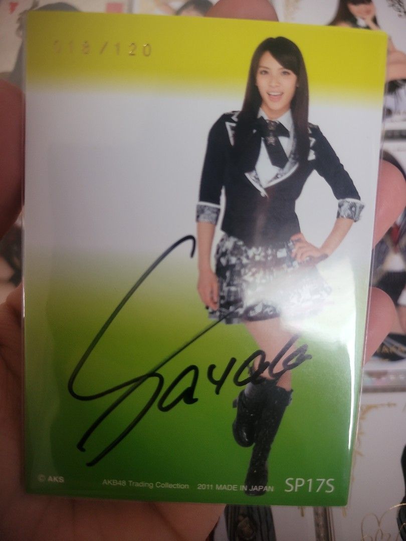 AKB48 Sayaka Akimoto Trading Card (Category: Raw Singles) located in Consolacion. Submitted by at_aika (Listing ID 1428990969, Image 2). Description: Akimoto Sayaka SP - 18/120 .