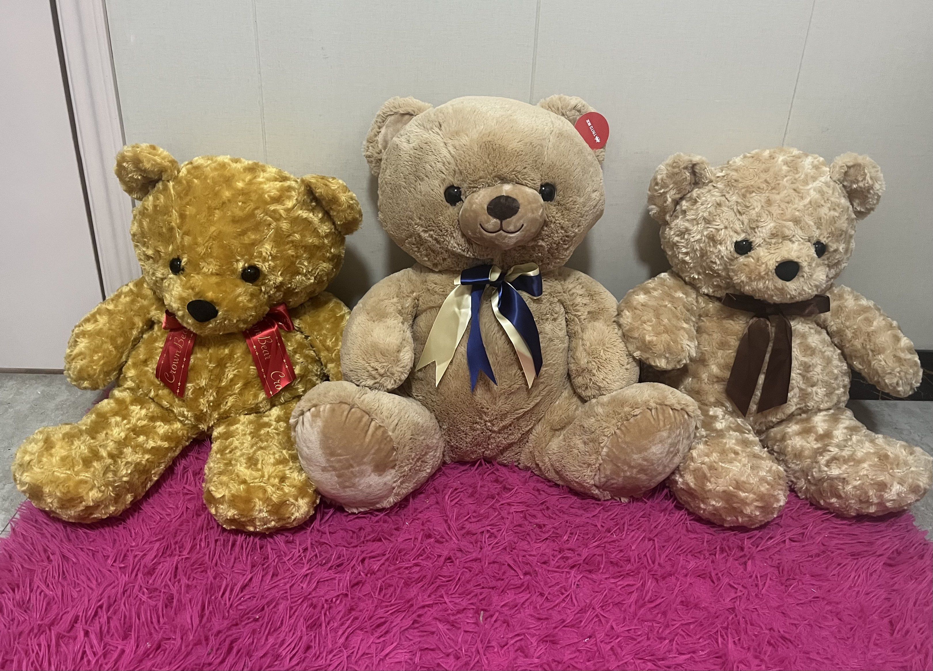Assorted Colour Teddy Bears (Category: Plushies & Soft Toys) located in Las Pinas. Submitted by stuffhaven (Listing ID 1429008259, Image 1). Description: Location : Las Piñas Pick up or lalamove Price starts at 700. Adorable teddy bears in various colours. Each bear has a ribbon around its neck. Some bears have patterned paws. Available colours include yellow, brown, blue, pink, and purple. Perfect for gifting or adding to a collection. These cud