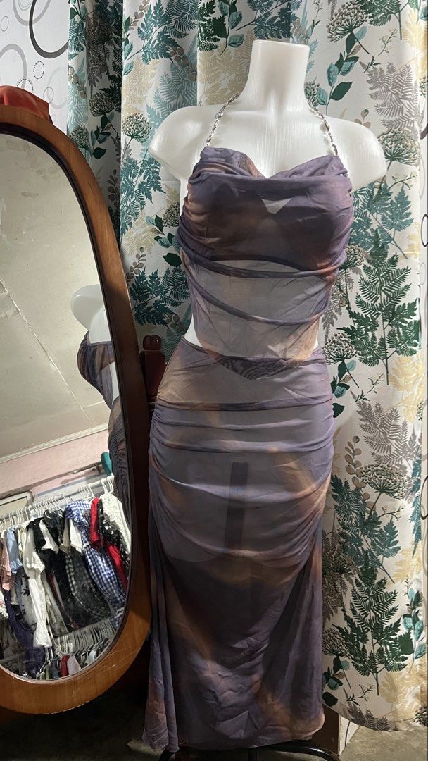 Bliss 3 in 1 (Category: Bikinis & Swimsuits) located in Trece Martires City. Submitted by a.gicelle (Listing ID 1429103752, Image 2). Description: - Bliss 3-in-1 set - Size: L -Used Once, picture taking only - Features a draped top and skirt - Color: Purple - Material: Flowy and comfortable - Condition: Excellent - Perfect for special occasions.