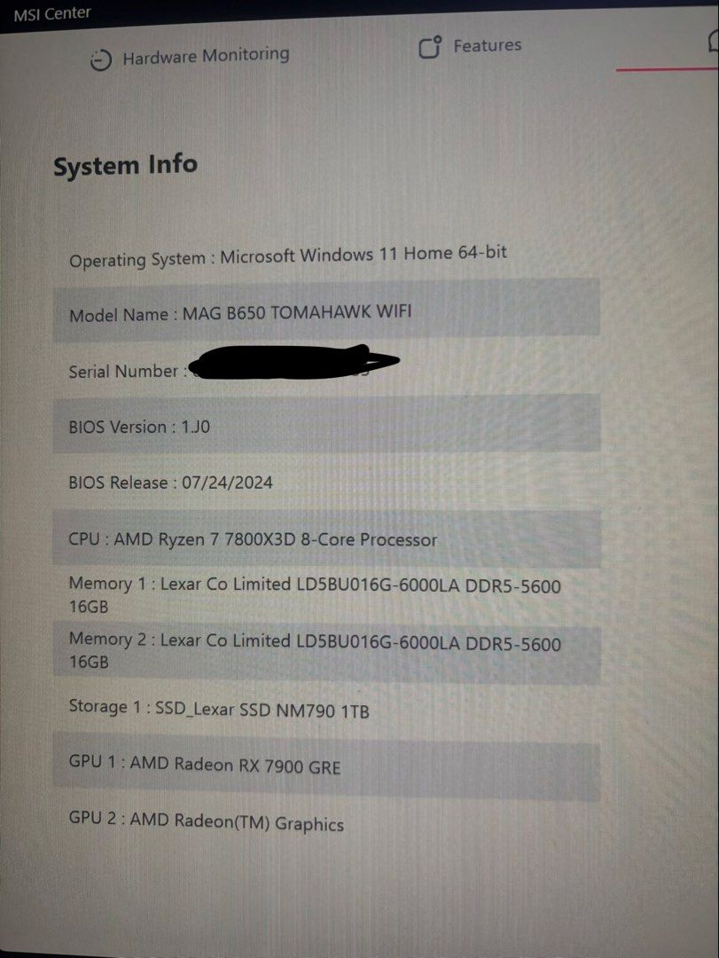 Custom Gaming PC - AMD Ryzen 7 7800X3D, RX 7900 GRE413244880511969281