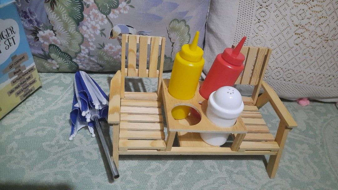 Double beach lounger wooden condiment set 10x6" new boxed,1 missing spice bottle black (Category: Other Kitchenware & Tableware) located in Manila. Submitted by luckycharm_215 (Listing ID 1429144279, Image 2). Description: new from UK.