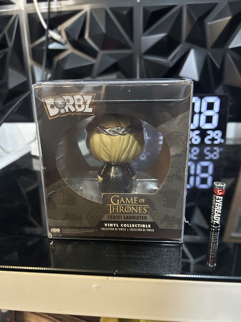 Game of Thrones Dorbz Cersei Lannister (Category: Designer & Blind Box Toys) located in General Trias. Submitted by aprilocampo0412 (Listing ID 1429062429, Image 3). Description: Game of Thrones Dorbz Cersei Lannister Comes with Dice protector Box condition 7/10 450 Loc Tanza Cavite.