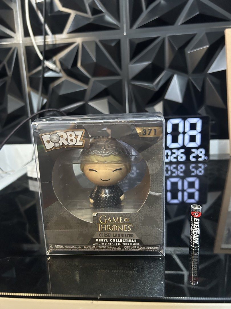 Game of Thrones Dorbz Cersei Lannister (Category: Designer & Blind Box Toys) located in General Trias. Submitted by aprilocampo0412 (Listing ID 1429062429, Image 1). Description: Game of Thrones Dorbz Cersei Lannister Comes with Dice protector Box condition 7/10 450 Loc Tanza Cavite.