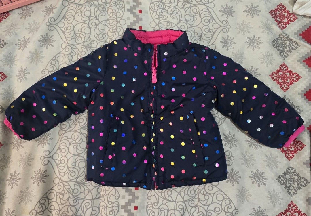Gap Kids' Polka Dot Jacket (Reversible) (Category: Babies & Kids Fashion) located in Navotas City. Submitted by declutteringwithkc (Listing ID 1429014004, Image 1). Description: Great for cold weather..