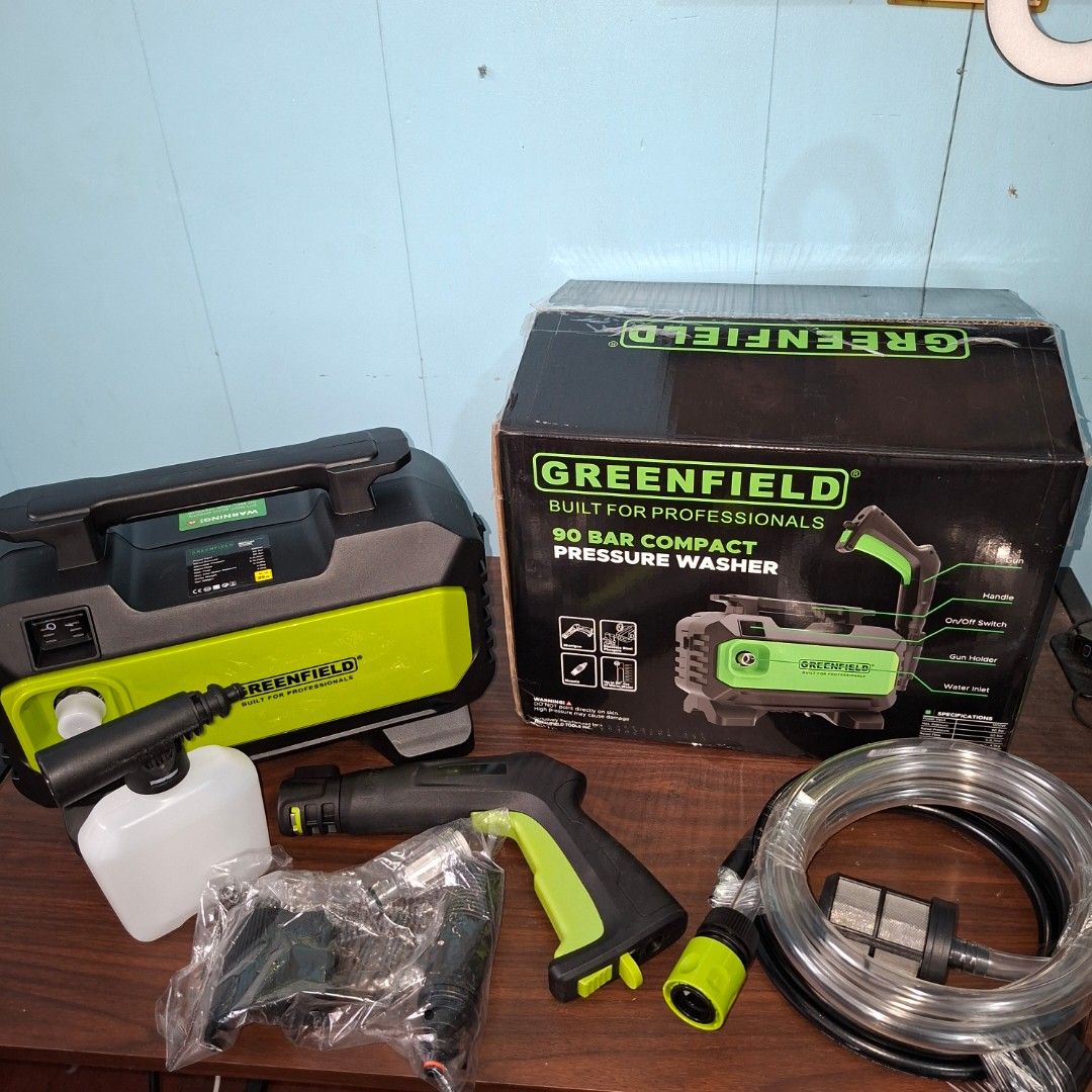 Greenfield 90 Bar Compact Pressure Washer (Category: Cleaning Tools & Supplies) located in Manila. Submitted by mr.fast (Listing ID 1429016666, Image 2). Description: This is available as long as this is posted/visible listing. You may message me with the answer to the following questions once you are fully decided to purchase, should you need further thinking and canvassing you may just save the listing for future reference. 1. Will you be perso