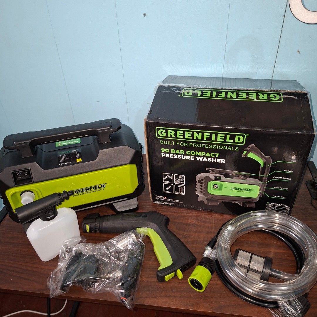 Greenfield 90 Bar Compact Pressure Washer (Category: Cleaning Tools & Supplies) located in Manila. Submitted by mr.fast (Listing ID 1429016666, Image 3). Description: This is available as long as this is posted/visible listing. You may message me with the answer to the following questions once you are fully decided to purchase, should you need further thinking and canvassing you may just save the listing for future reference. 1. Will you be perso