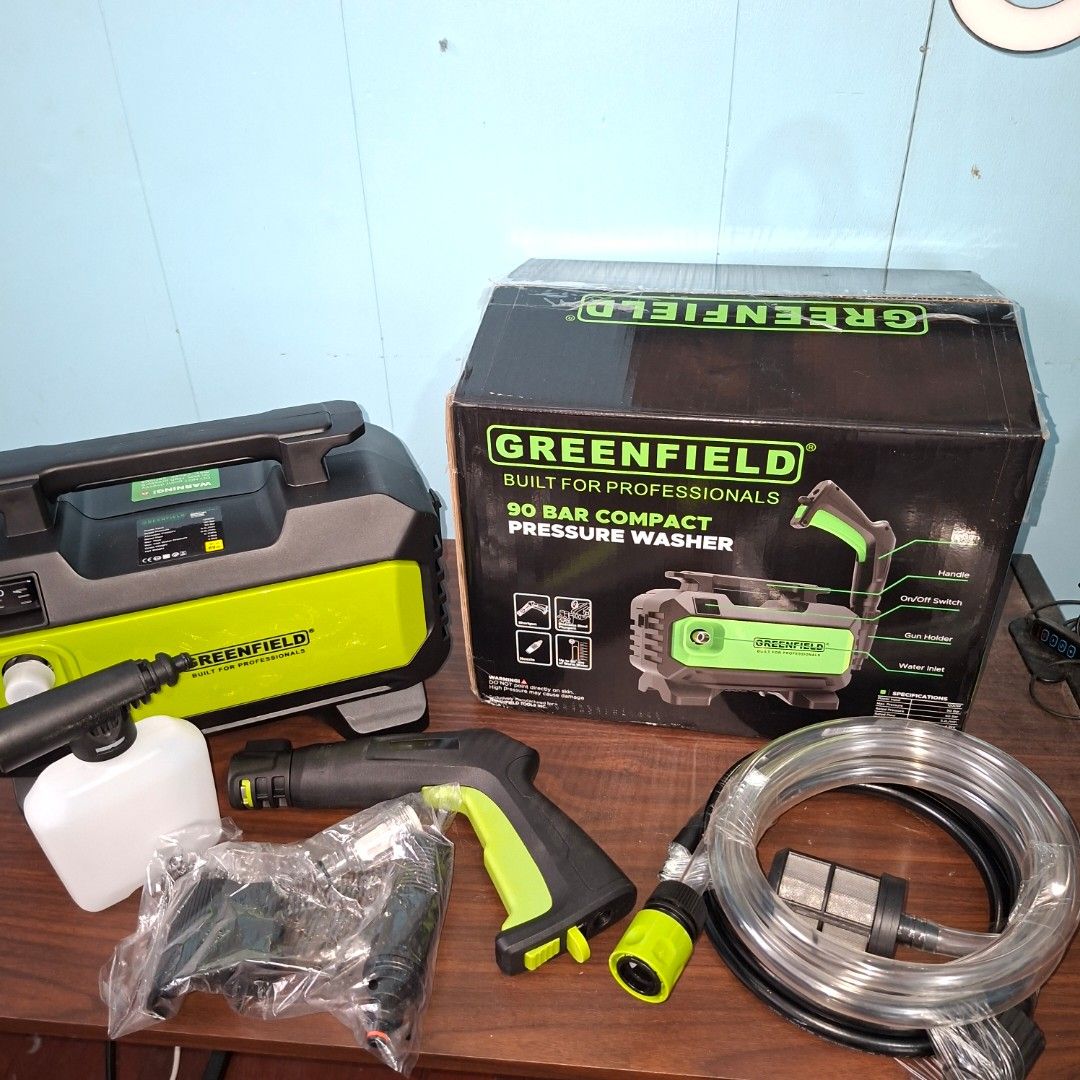 Greenfield 90 Bar Compact Pressure Washer (Category: Cleaning Tools & Supplies) located in Manila. Submitted by mr.fast (Listing ID 1429016666, Image 1). Description: This is available as long as this is posted/visible listing. You may message me with the answer to the following questions once you are fully decided to purchase, should you need further thinking and canvassing you may just save the listing for future reference. 1. Will you be perso