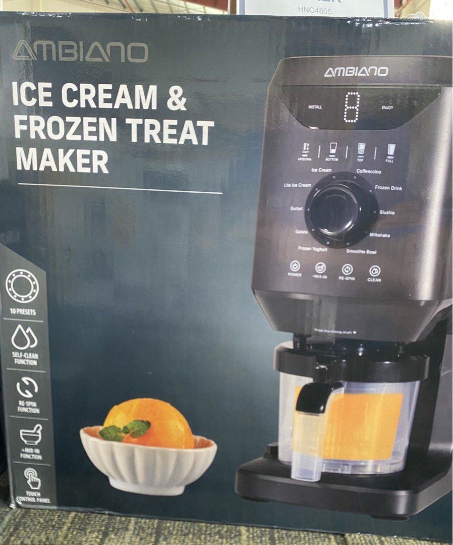Ice cream & frozen treat maker (Category: Other Kitchenware & Tableware) located in Manila. Submitted by lyza_e (Listing ID 1429014779, Image 1). Description: 10 preset, self clean function, re spin function, mix in function, touch control panel.