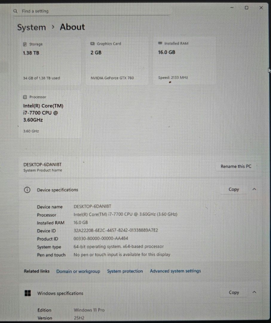 Intel Core-i7 7700, 16GB RAM GTX Desktop PC412326431765964802