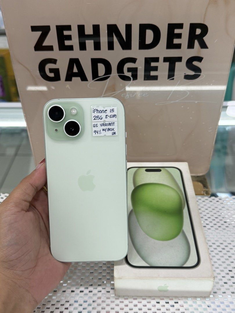 iPhone 15 256GB OPENLINE (E-SIM) NO SIM RESTRICTIONS US VARIANT (Category: iPhone 15 Series) located in San Juan City. Submitted by desireebayal96 (Listing ID 1429103612, Image 1). Description: iPhone 15 * 256GB * OPENLINE * NO SIM RESTRICTIONS * US VARIANT (NO PHYSICAL SIM) * E-SIM ONLY * 94% BATTERY HEALTH (ORIGINAL NOT BOOSTED, CAN CHECK 3UTOOLS) * 97% SMOOTH * NO ISSUE * NO HISTORY OF REPAIR * NO ICLOUD ISSUE * NOT REFURBISHED * FACE ID & TRU