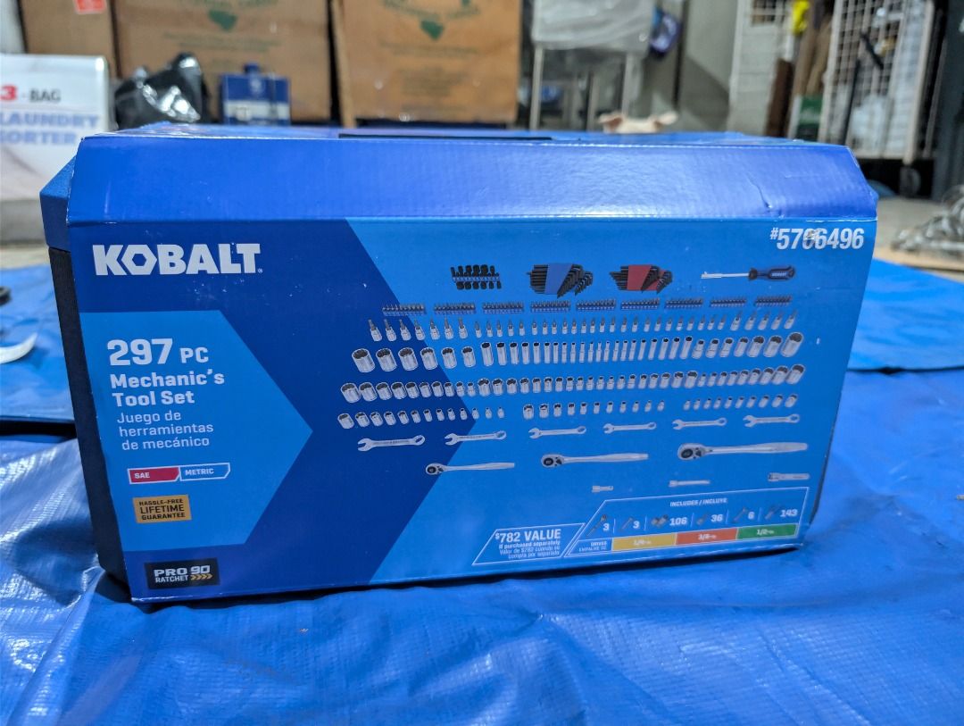 Kobalt 297 -Piece Mechanics Tool Set with Hard Case (Category: Everything Else Others) located in Quezon City. Submitted by geloboy10 (Listing ID 1429075779, Image 1). Description: ✅ Imported - US ✅ Brand New ⚠️ Opened Box for Picture Taking and Viewing Kobalt's 297-piece mechanic's tool set features a wide assortment of tools housed in a two-drawer blow-molded case. Reinforced joints help the case withstand the rigors of day-to-day use. Larger d