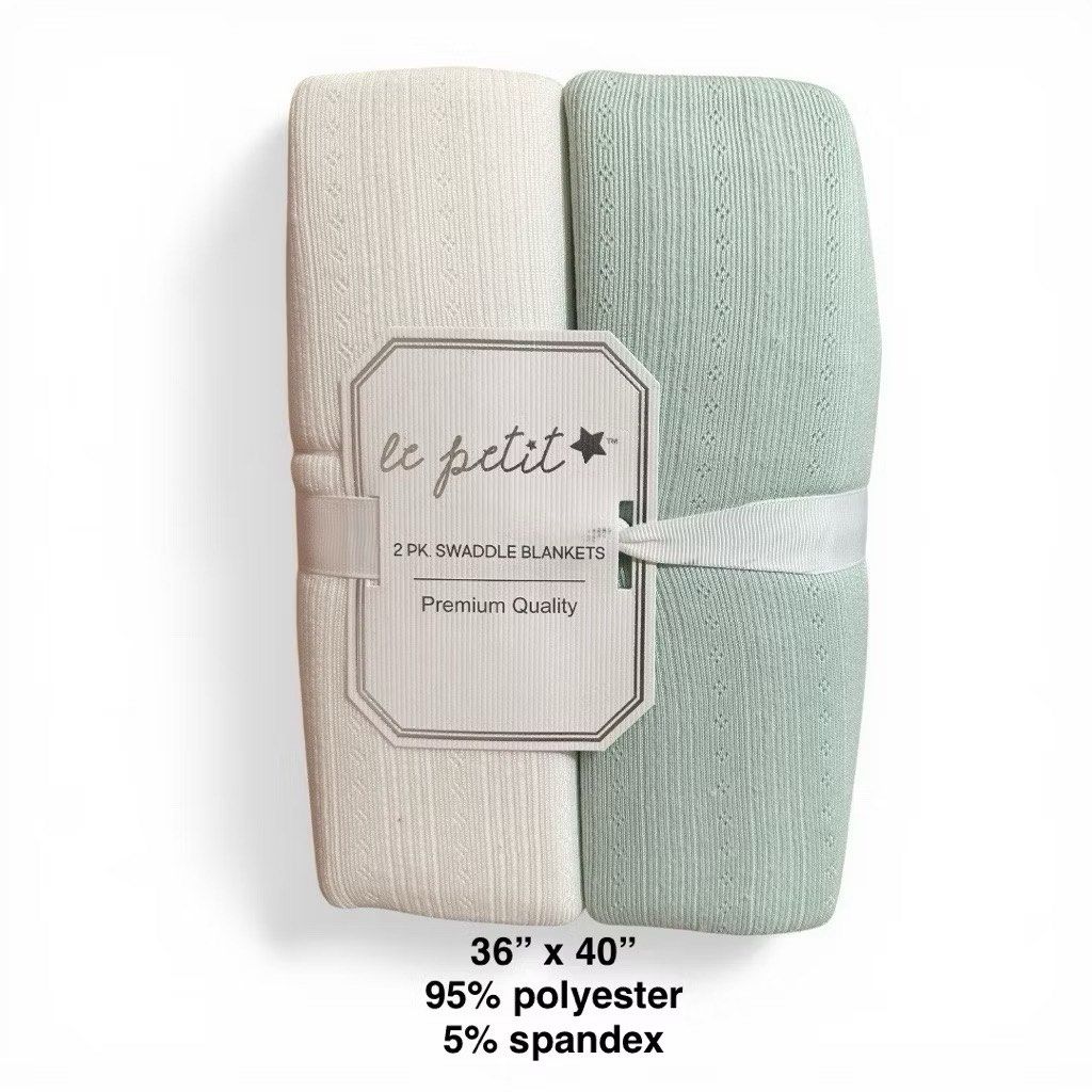Le petit premium quality 2 pack swaddle blankets (Category: Babies & Kids Fashion) located in Binan City. Submitted by pcdads (Listing ID 1429165540, Image 3). Description: - Le petit premium quality swaddle blankets (2-pack) - Soft and gentle material - Made of 95% polyester and 5% spandex - Size: 36" x 40" - Available in various colors.