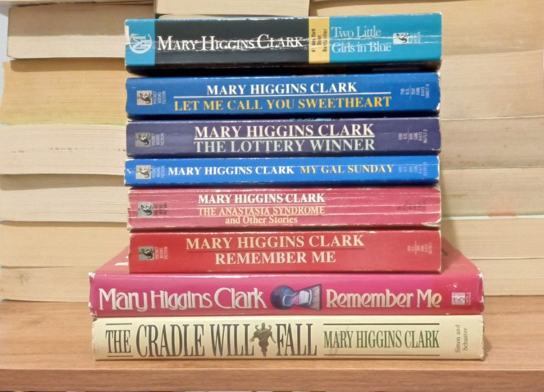 Mary Higgins Clark Books (Category: Storybooks) located in Calamba. Submitted by book.stackk (Listing ID 1429161319, Image 1). Description: ‎**All books are second hand. Please manage your expectations. ‎❗payment within 24 hours❗ ‎Format: MMPB and Hardbound ‎Condition: tanned pages, foxing, signs of wear on the book cover, creased spine. ‎Price: MMPB ₱65 Hardbound ₱75 ‎Mode of Payment: Gcash or Bank Transfer (BPI, Seabank (Maribank now) or GoTyme