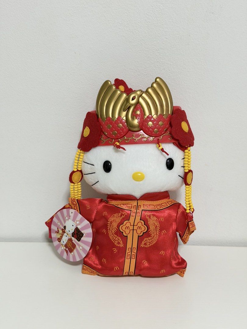 McDonald's 2009 Chinese Wedding Hello Kitty Plush (Category: Plushies & Soft Toys) located in Quezon City. Submitted by treasures.delight (Listing ID 1429119078, Image 2). Description: - McDonald's 2009 Chinese Wedding Kitty Plush. - Features two Kitty plushies. - Dressed in traditional Chinese wedding outfits. - Includes original tags. - A rare collectible item. - Perfect for Kitty enthusiasts and collectors..