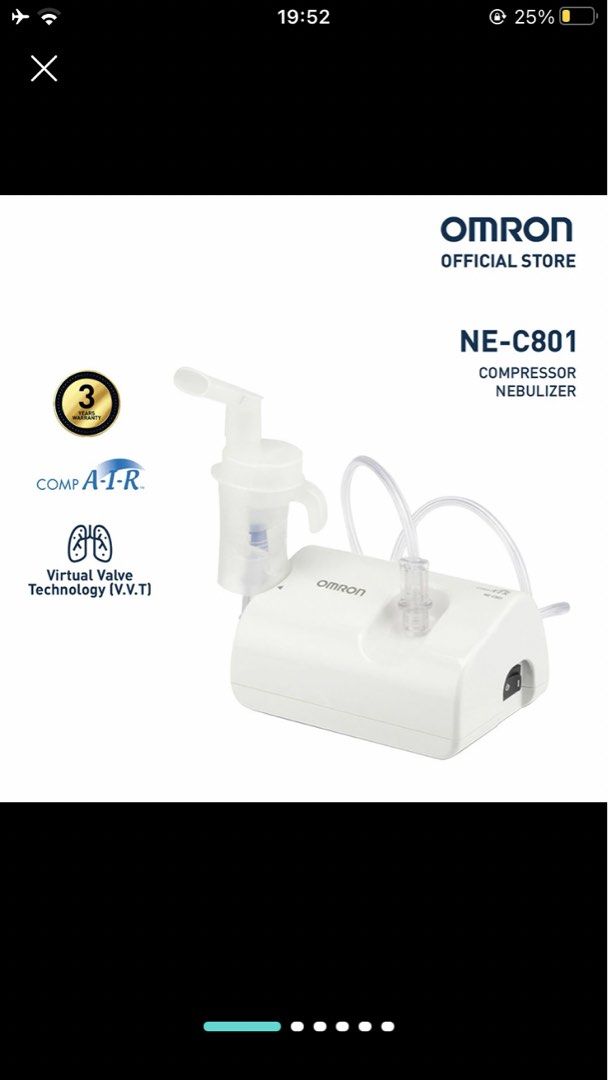 Omron compressor nebulizer- NE-C801 (Category: Medical Supplies & Tools) located in Quezon City. Submitted by bargain_finds (Listing ID 1429104607, Image 3). Description: *Never used, brand new. Opened just to check if parts are complete. *rfs: decluttering house; this is a reserve unit *retail price: 2980php.