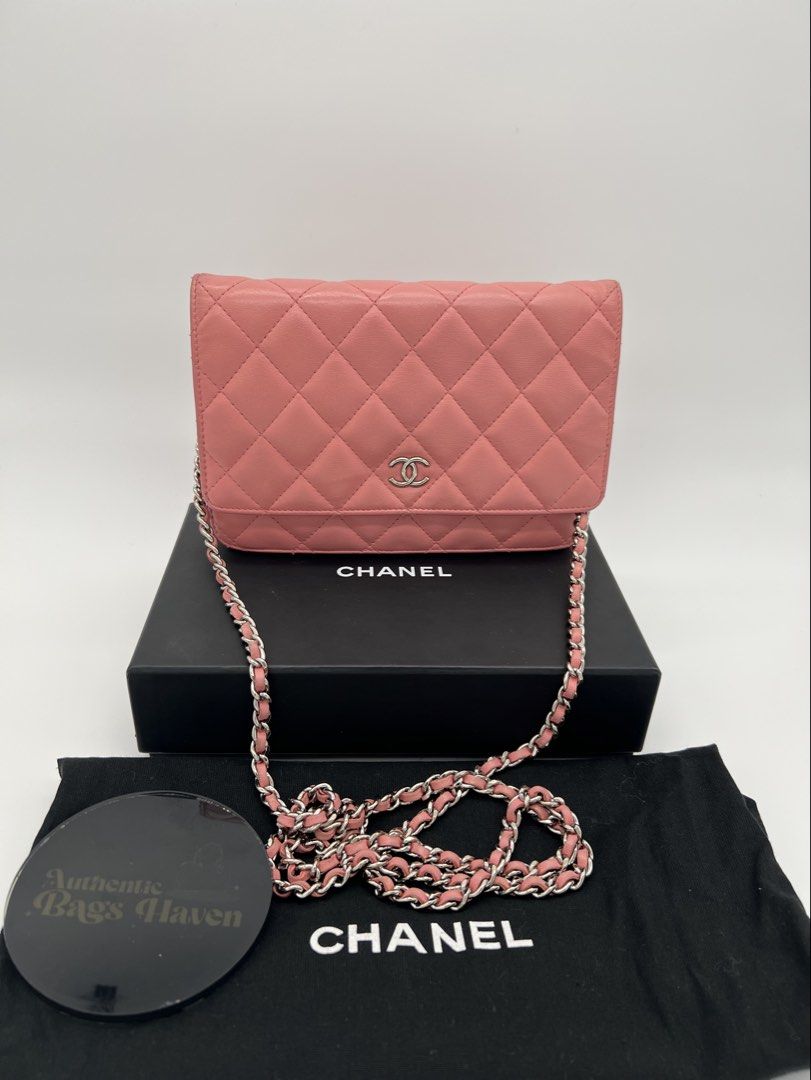 Original Chanel Woc Salmon Sling Bag (Category: Luxury Bags & Wallets) located in Cavite. Submitted by authenticbagshavenbyvalg (Listing ID 1408946963, Image 1). Description: 💯Guaranteed Original In good condition no major issue with normal signs of use only with dustbag and box hologram intact Authentic Bags Haven No return No Exchange Money back guarantee unless proven fake No low ballers No Swap No Joy Reservers PLEASE MANAGE YOUR EXPECTATION