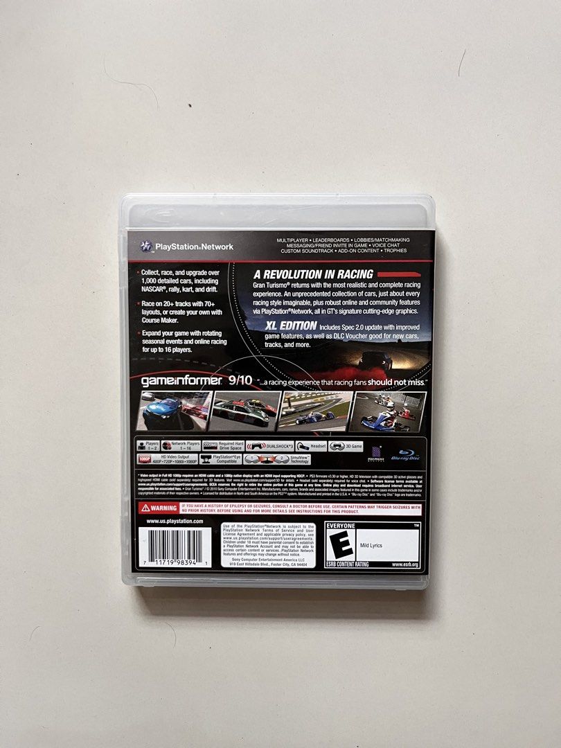 [RUSH] Gran Turismo 5 XL Edition - PS3 (CIB) (Category: PlayStation) located in Manila. Submitted by declutter_pogii (Listing ID 1429073952, Image 2). Description: Game: Gran Turismo 5 XL Edition Condition: CIB (Complete in Box). Includes the original case, XL Edition manual/voucher, and the game disc. The XL Edition includes extra bonus cars and tracks. Disc is very clean and works perfectly. Great for car lovers! 📍 Meetups: SM Fairview 📦 Ship