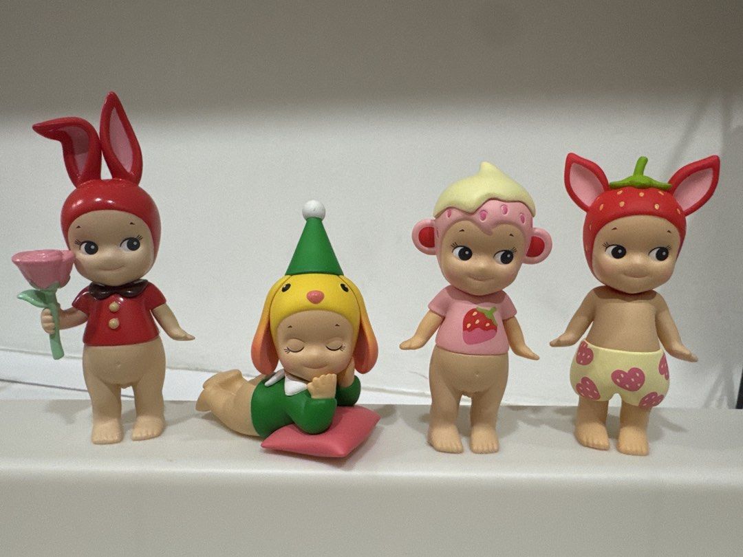 Sonny Angel Mini Figures - Assorted (Category: Designer & Blind Box Toys) located in Singapore. Submitted by kianatann (Listing ID 1429091468, Image 1). Description: Sonny angels for sale! Selling my collection :) 1. Vday rose $30 2. Lop ear Xmas $28 3. Strawberry series monkey $18 4. Strawberry series $18.