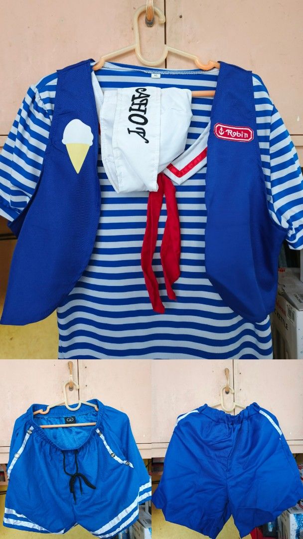 Stranger Things Robin Costume Set (Category: Sets or Coordinates) located in Daraga. Submitted by hazeeelgraceee (Listing ID 1429095142, Image 1). Description: Robin Stranger Things Costume Set Size: XL, 5'4 1/2 inches height ko, and 34 inches waistline for your reference. Worn once for theme-party lang with friends. 2 yung shorts kasi di nag-kasya yung shorts sakin so nagpa-customize ako ng bago. Will give both na ng shorts since kung mas smalle