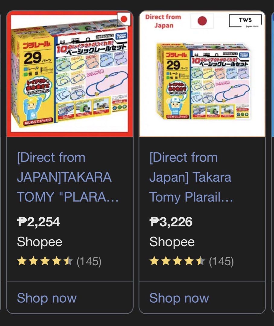 Takara Tomy Plarail Thomas & Friends Train Set (Category: Vehicle & Diecast Models) located in Quezon City. Submitted by sienahsantos (Listing ID 1429160816, Image 2). Description: 🇯🇵 Takara Tomy Plarail Basic Rail + Thomas & Friends Hiro and Aquarium Car Freight Set SOLD AS TAKE ALL ONLY — NO BREAK Brand New • Japan Bought 🇯🇵 SRP: ₱5,000 for both SELLING Price: ₱3,500 for both🔥 Free Shipping nationwide! 🚚 No more last price • No reservatio