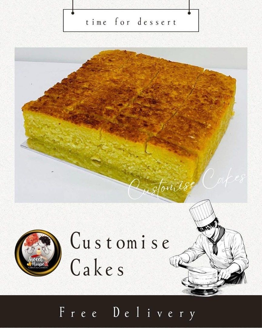 Tapioca Cake (Category: Homemade Bakes) located in Singapore. Submitted by p2kcjmh67b69153 (Listing ID 1429021489, Image 1). Description: Craving something traditional? 👀 Try our Tapioca Cake — soft, moist & not too sweet! Available in tray sizes for sharing 🎉 DM 9743 9351 to secure yours now!.