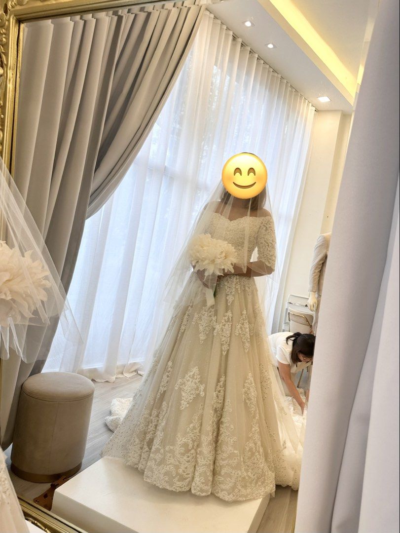 Wedding Gown adjustable 10 ft. train with beads and sequins 4 layers (Category: Evening dresses & gowns) located in Quezon City. Submitted by _anythingforless_ (Listing ID 1429106274, Image 2). Description: ‼️ PLS READ NEGOTIABLE FOR SURE BUYERS Selling my wedding gown Bought from Aurea Vinluan designs I used it only during the ceremony Fits small to medium frame Vacuum sealed already With free long veil Wedding gown is adjustable I am 5 ft and u
