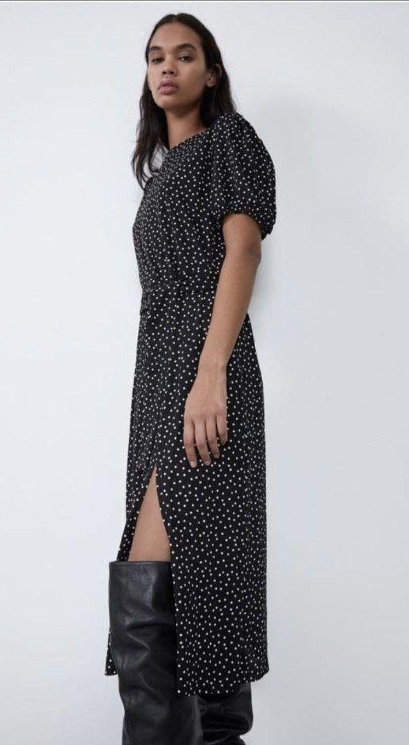 ZARA midi polka dot dress (Category: Dresses) located in Las Pinas. Submitted by badudettes (Listing ID 1429017723, Image 2). Description: ZARA polka dots midi dress Presko isuot, semi sheer, light material M on tag, but can fit upto L ⛔️ I DO NOT ACCEPT CASH PAYMENTS OR COD. ONLINE PAYMENT FIRST BEFORE DELIVERY TO AVOID SCAMMERS ⛔️.