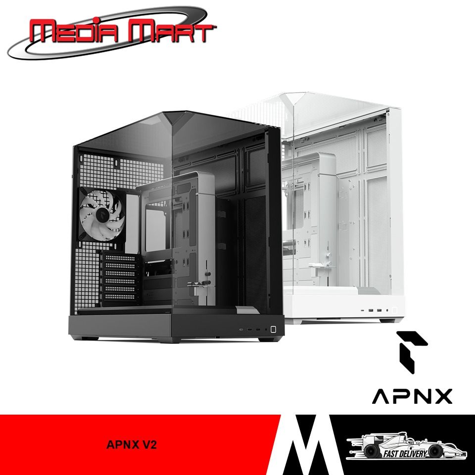 APNX V2 BLACK/WHITE ATX GAMING PC CASE65604491653122110