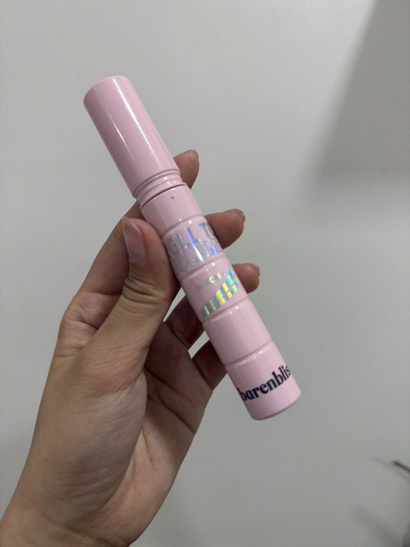 barenbliss mascara (Category: Makeup) located in Quezon City. Submitted by destashingmycloset (Listing ID 1424355846, Image 1). Description: - barenbliss Peach Makes Perfect Lip Tint - Pink tube with holographic label - Brand name printed on the bottom - Authentic product.