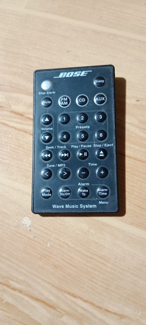 Bose Wave Music Remote Control for sale (Category: Portable Music Players) located in Bulacan. Submitted by Shoppe.Ups (Listing ID 1424462990, Image 1). Description: what you see is what you get meetups: guiguinto plaridel bulacan - J&T *(Payment First) - LBC COP/COD *(payment first for shipping fee only) -toktok / lalamove *mop: via gcash pm for interested.