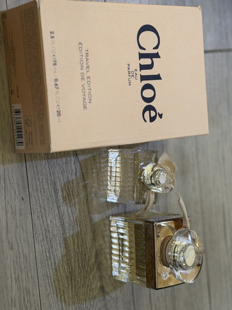 Chloé Eau de Parfum Travel Edition (Category: Fragrance & Deodorants) located in Quezon City. Submitted by clytheev (Listing ID 1424519071, Image 1). Description: 75ml and 20ml May bawas na 75ml mga nasa 60ml nalang yun 20ml di nagamit Php 6,000.