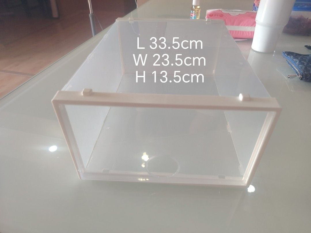 11 pcs Clear Plastic Storage Box with Lid for shoe