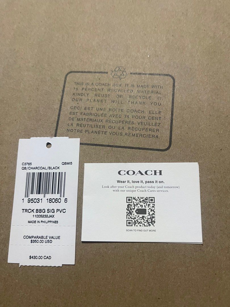 Coach belt bag brandnew (Category: Belt bags, Clutches and Pouches) located in Quezon City. Submitted by shopnkeep (Listing ID 1424456760, Image 2). Description: Brand new and guaranteed authentic From US Purchased: 350 usd Selling: 12,000 Coach Men’s Track Belt Bag in Charcoal Black Signature Canvas and leather MOP: bpi gcash Shipping: c/o buyer Loc : qc.