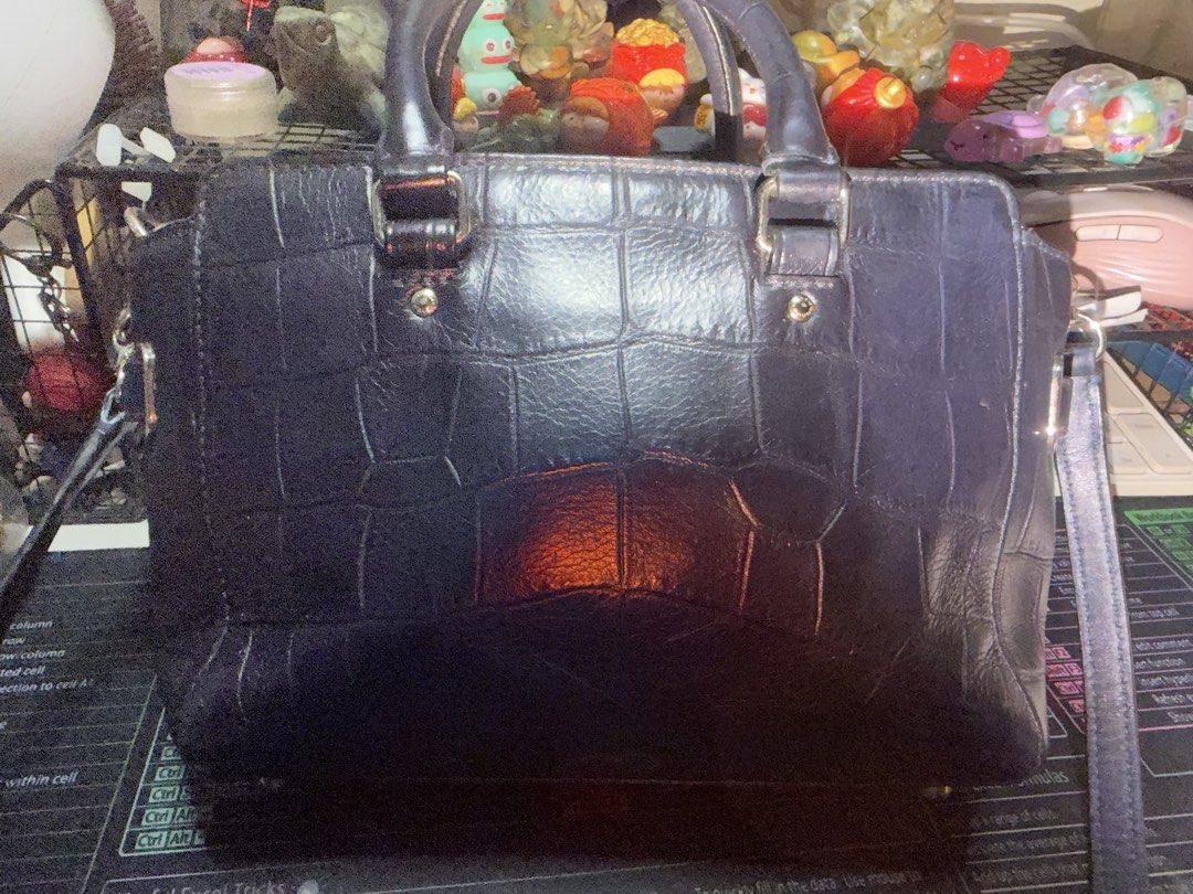 Coach Blake Small Sling (Category: Luxury Bags & Wallets) located in Taytay. Submitted by jp4_fashion_hub (Listing ID 1424492432, Image 2). Description: Dark Navy Blue Croc-Embossed Satchel 10” x 6” x 3.5” Light gold hardware Signs of usage since preloved.