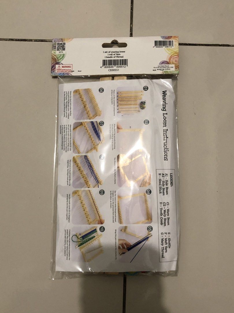 Craft Easy Weaving Set (Category: Craft Supplies & Tools) located in Makati City. Submitted by 4leafluckyclover (Listing ID 1424490257, Image 2). Description: - Complete Craft Easy Weaving Set - Includes wooden looms and yarn - Comes with instructions - Ready to use - rfs: ended up not using it for school :)).