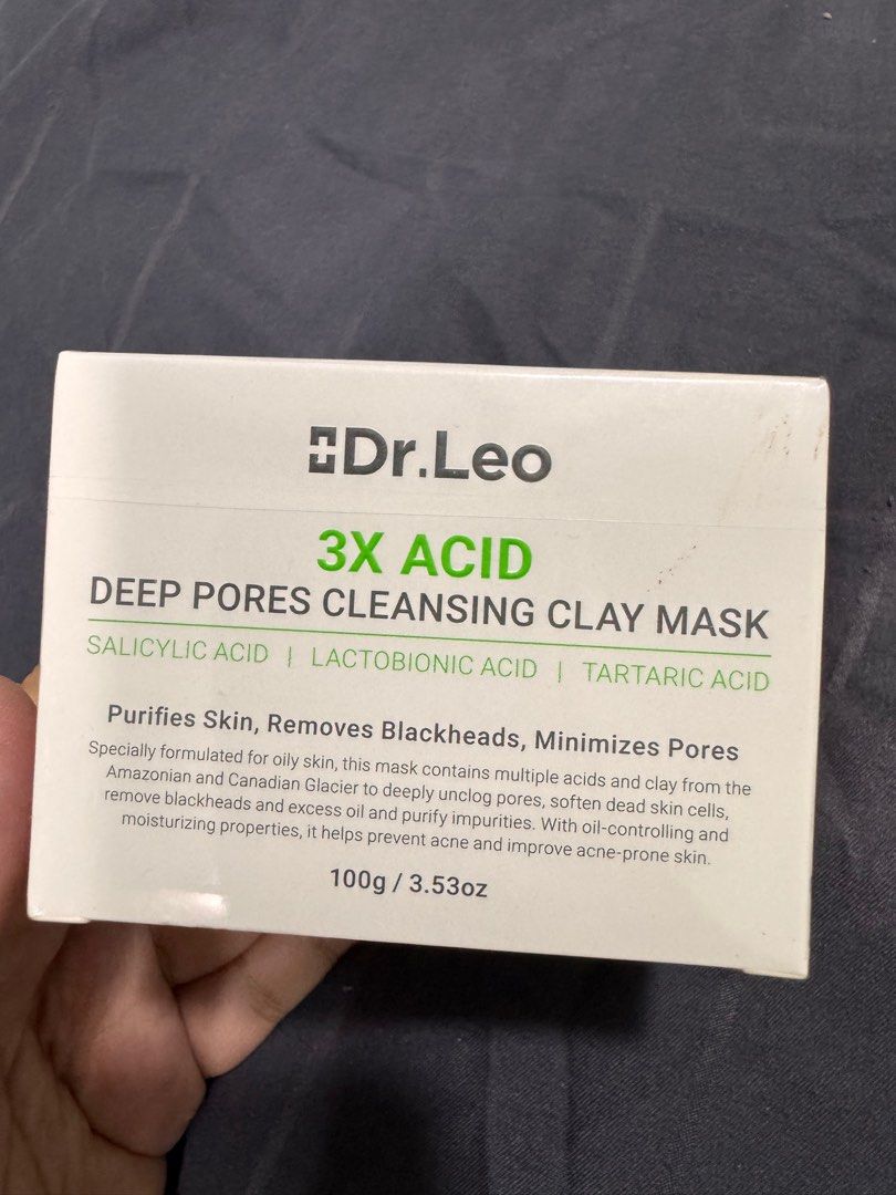 Dr. Leo 3X Acid Deep Pores Cleansing Clay Mask, Beauty & Personal Care ...