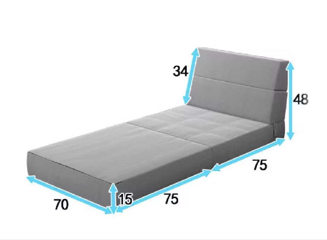 Foldable Sofa Bed - Grey443808459260569601